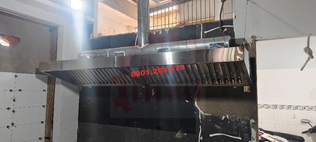 hệ thống chụp hút mùi inox cho quán ốc Quận 8, HCM