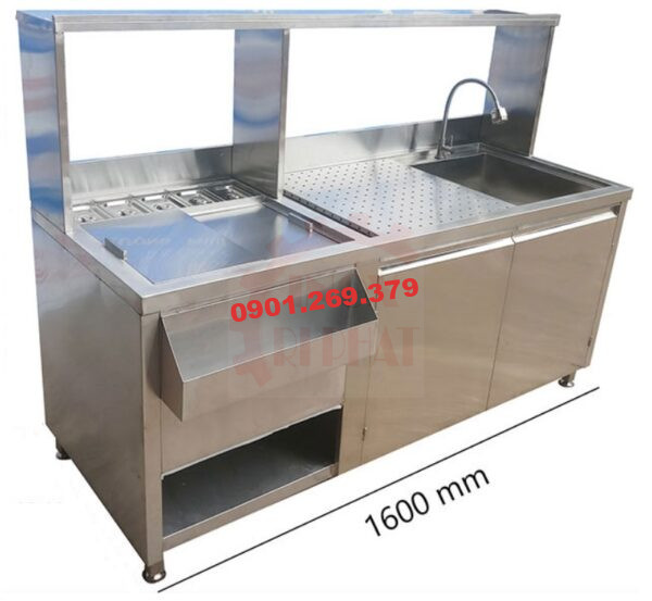 Quầy Bar Pha Chế Inox 1.6m