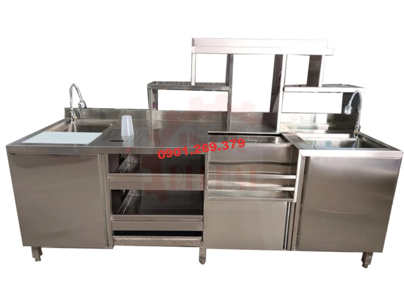 Quầy Pha Chế Trà Sữa Inox Quầy Pha Chế Trà Sữa Inox