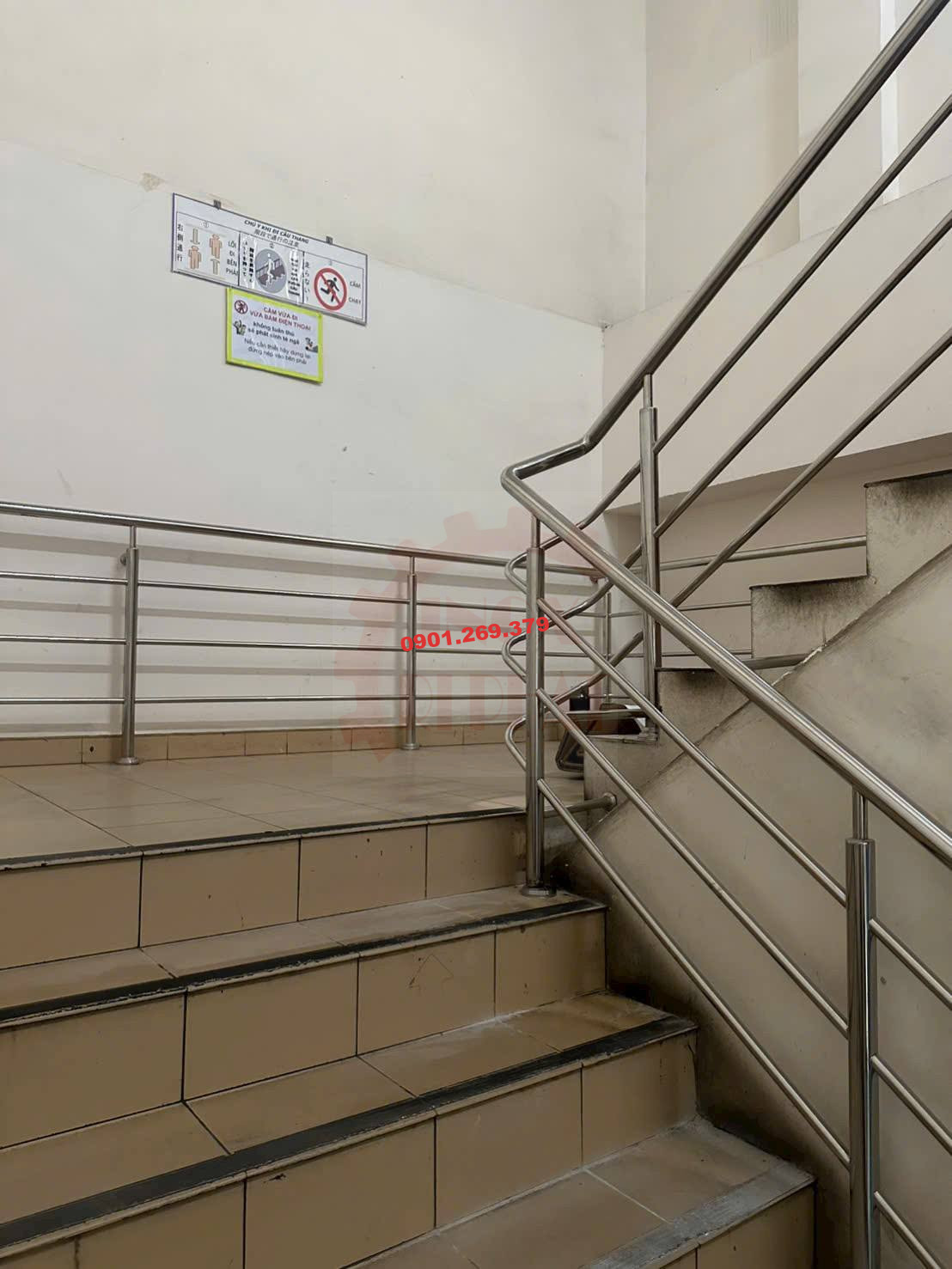 lan can inox cho cầu thang công trình