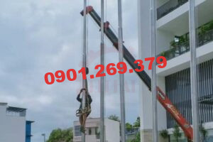 thi công cột cờ inox cao 11m