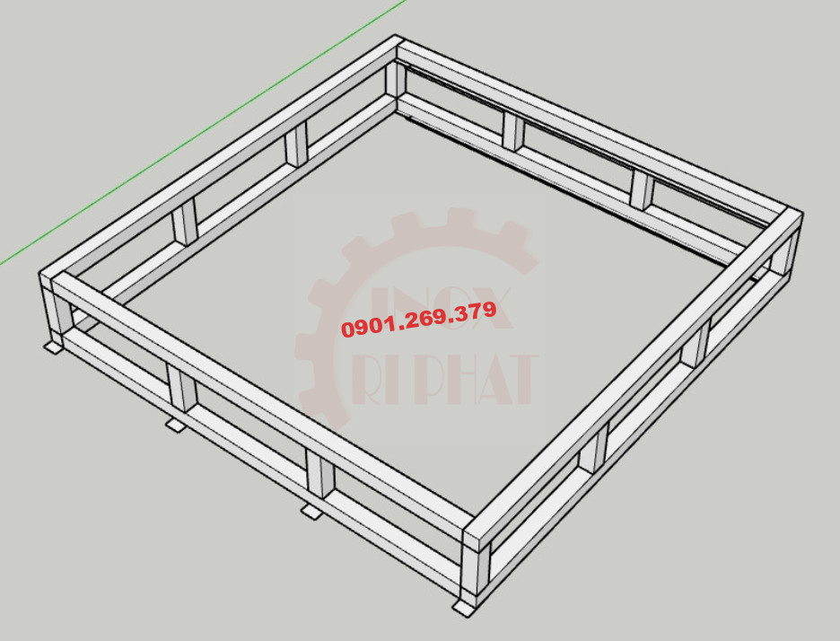 bản vẽ khung inox để bàn đá lavabo