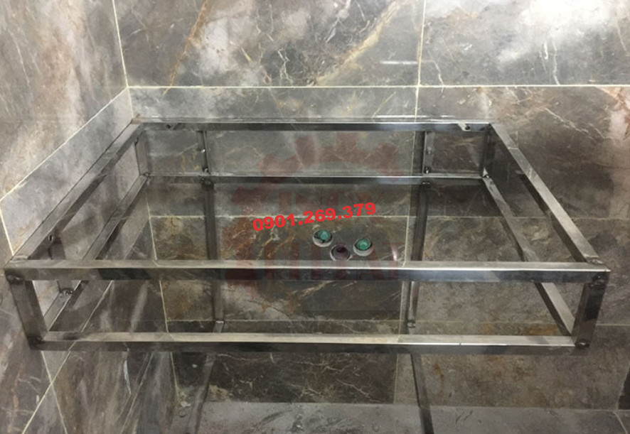 khung đỡ mặt đá chậu rửa bằng inox 304