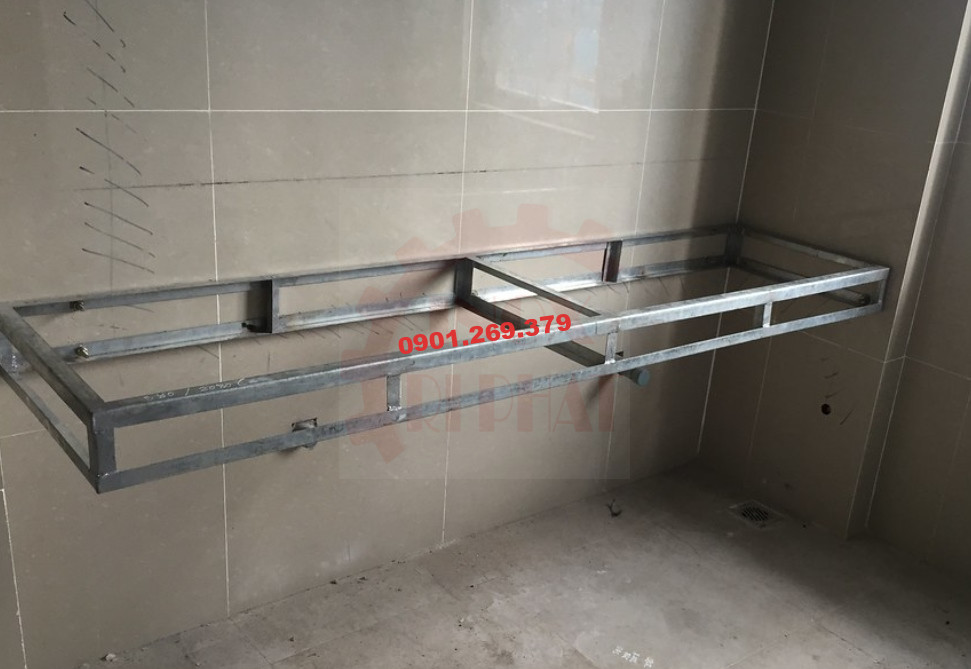 khung inox đỡ bàn đá hình hộp