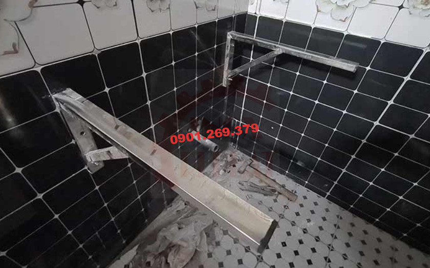 khung inox đỡ lavabo hình chữ L