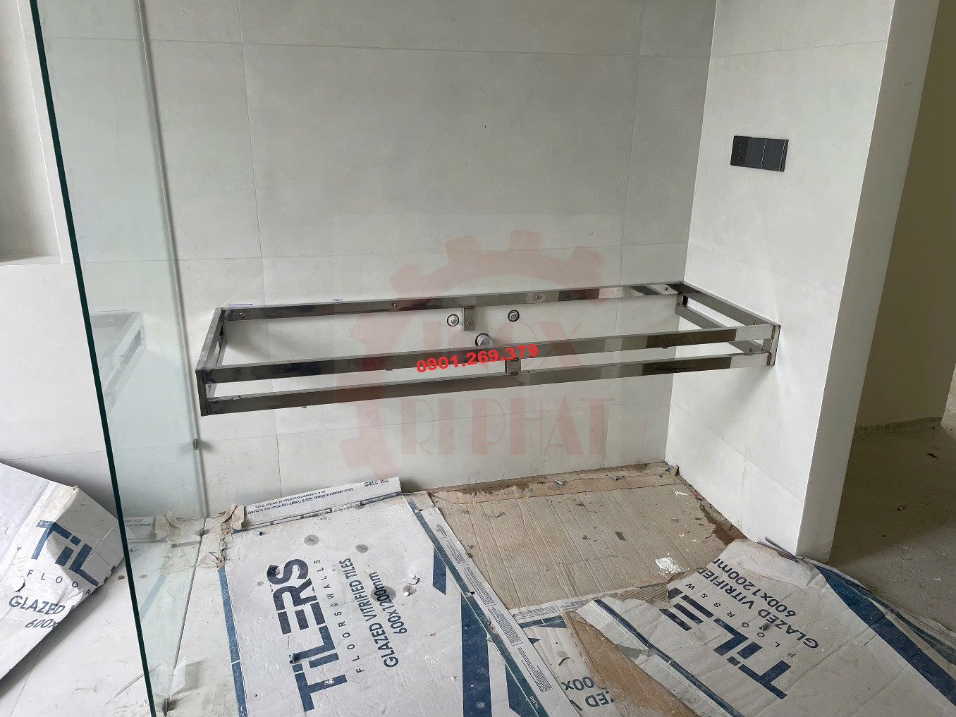khung kệ inox đỡ lavabo bồn rửa mặt