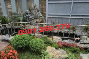 lan can inox hồ cá Koi