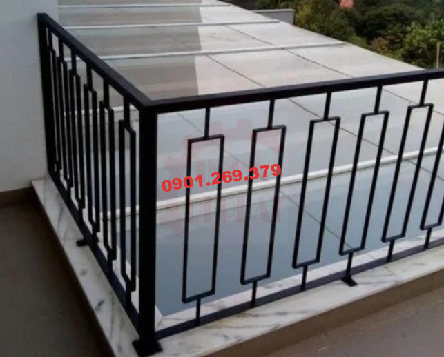 lan can inox sơn tĩnh điện màu đen