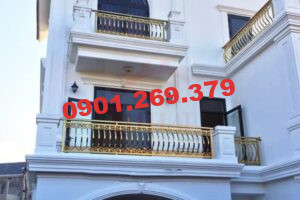 lan can inox vàng cho biệt thự