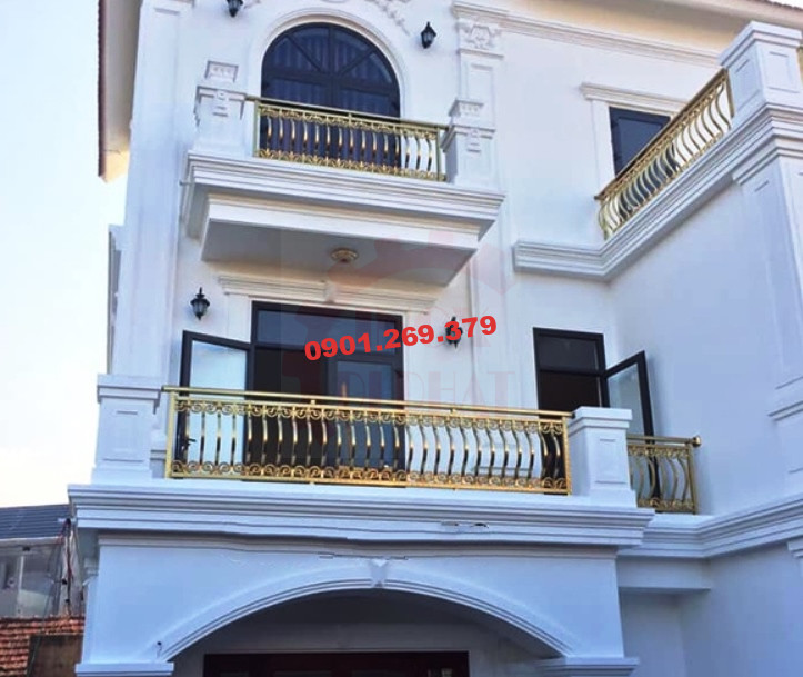 lan can inox vàng cho biệt thự lan can inox vàng cho biệt thự