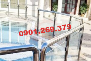 thi công lan can inox hồ bơi