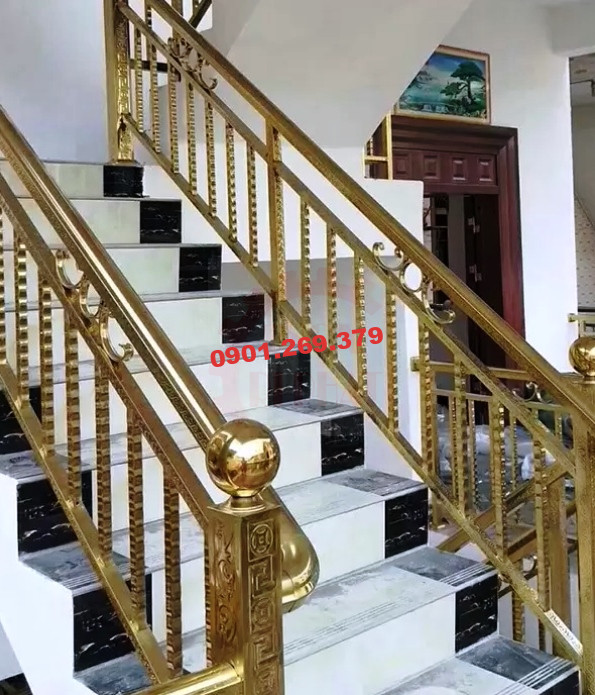 cầu thang inox vàng cầu thang inox vàng