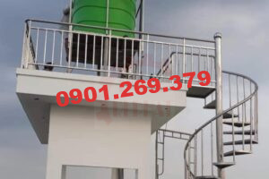 lan can inox sân thượng và cầu thang xoắn ốc