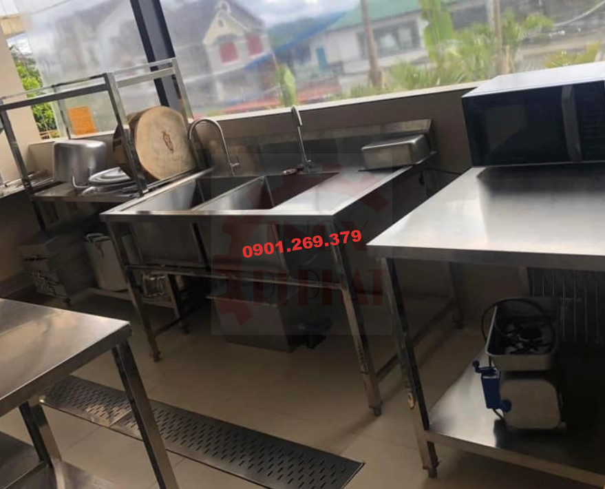 Chậu Rửa Inox 2 Ngăn Có Chân Chậu Rửa Inox 2 Ngăn Có Chân