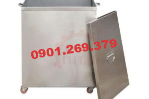 thùng rác inox công nghiệp 1 lỗ