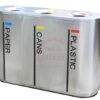 thùng rác inox công nghiệp phân loại 3 ngăn
