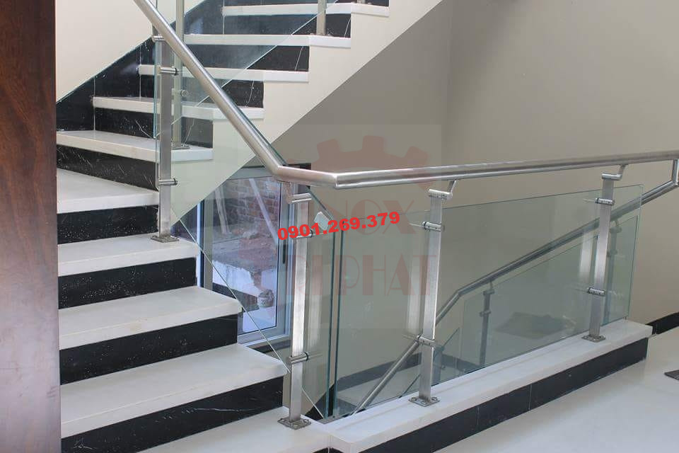tay vịn cầu thang inox tròn cho cầu thang kính tay vịn cầu thang inox tròn cho cầu thang kính